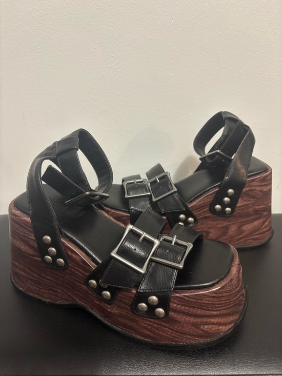 Dolls Kill Shoes - Dolls Kill / Current Mood Black Summer Moves Platform Wedges